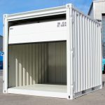 Container di stoccaggio da 10 piedi con apertura "porta garage sezionale"